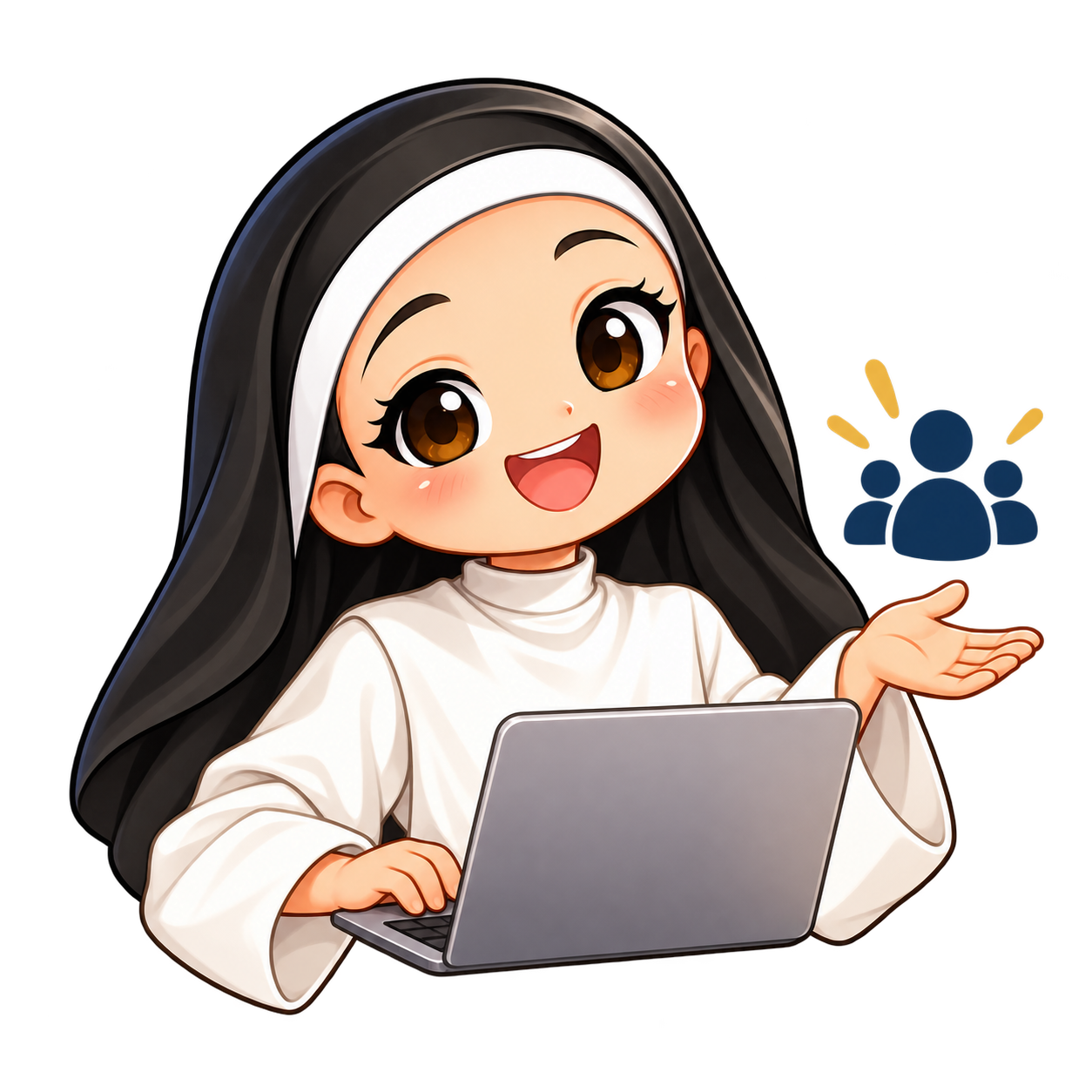 Una hermana participando en un encuentro online